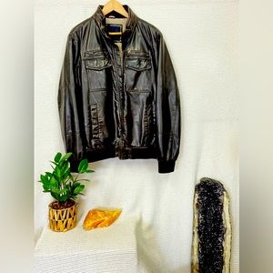 Faux leather air pilot style jacket